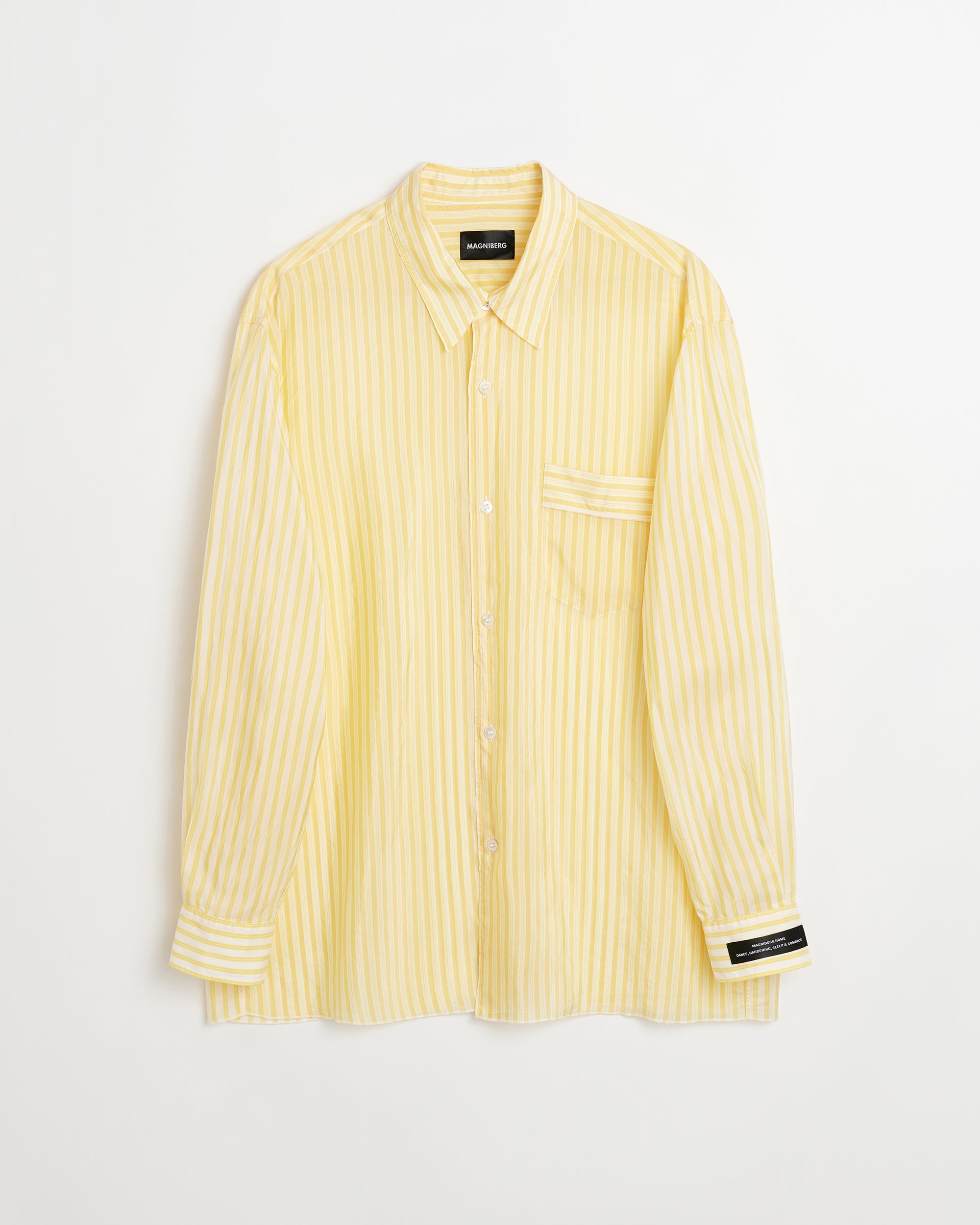 Tulip shirt | Yellow stripes cupro